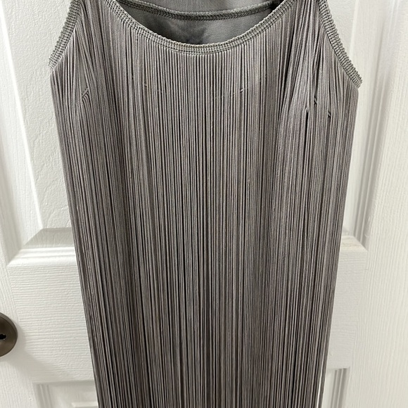 Armani Exchange Silver Gray Fringe Dress Flapper S - Picture 5 of 8